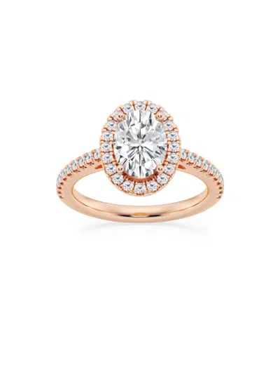 Saks Fifth Avenue Women's Build Your Own Collection 14k Rose Gold Lab Grown Diamond Halo Engagement Ring In 2 Tcw