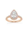 Saks Fifth Avenue Women's Build Your Own Collection 14k Rose Gold Lab Grown Diamond Halo Engagement Ring In 2 Tcw