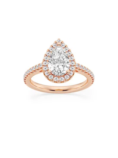 Saks Fifth Avenue Women's Build Your Own Collection 14k Rose Gold Lab Grown Diamond Halo Engagement Ring In 2 Tcw