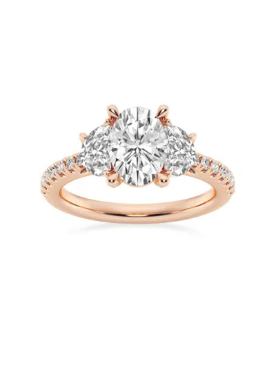 Saks Fifth Avenue Women's Build Your Own Collection 14k Rose Gold Three Stone Lab Grown Diamond Engagement Ring In 2.75 Tcw