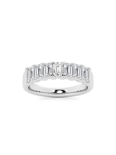 Saks Fifth Avenue Women's Build Your Own Collection 14k White Gold & 7 Natural Emerald Diamond Wedding Band In 2 Tcw White Gold
