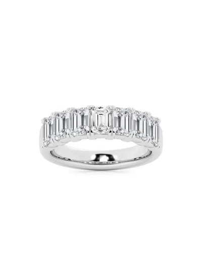 Saks Fifth Avenue Women's Build Your Own Collection 14k White Gold & 7 Natural Emerald Diamond Wedding Band In 3 Tcw White Gold