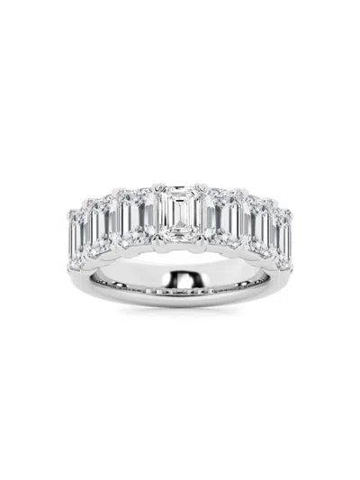 Saks Fifth Avenue Women's Build Your Own Collection 14k White Gold & 7 Natural Emerald Diamond Wedding Band In 5 Tcw White Gold