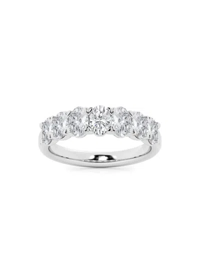 Saks Fifth Avenue Women's Build Your Own Collection 14k White Gold & 7 Natural Oval Diamond Anniversary Band In 2 Tcw White Gold