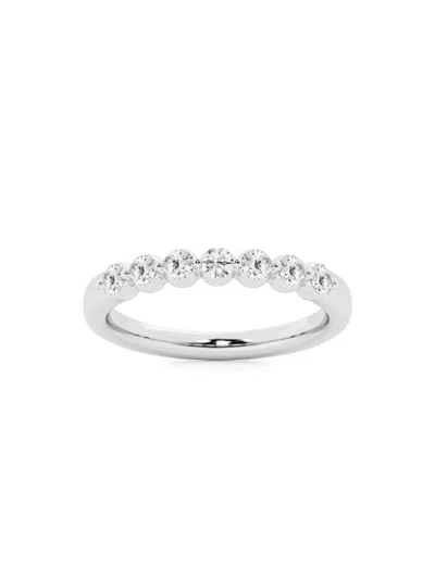 Saks Fifth Avenue Women's Build Your Own Collection 14k White Gold & 7 Natural Round Diamond Wedding Band In 0.5 Tcw White Gold