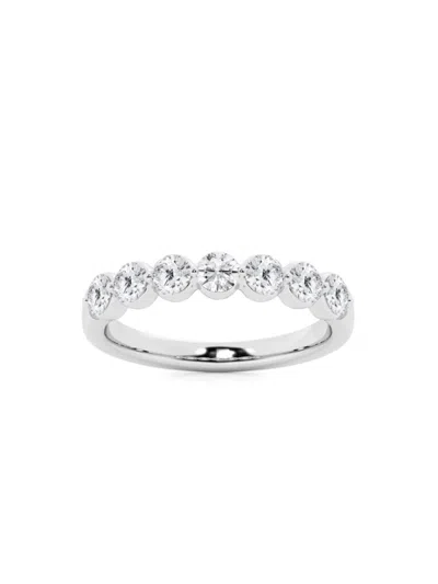 Saks Fifth Avenue Women's Build Your Own Collection 14k White Gold & 7 Natural Round Diamond Wedding Band In 1 Tcw White Gold