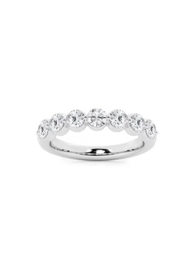 Saks Fifth Avenue Women's Build Your Own Collection 14k White Gold & 7 Natural Round Diamond Wedding Band In 1.5 Tcw White Gold