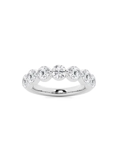 Saks Fifth Avenue Women's Build Your Own Collection 14k White Gold & 7 Natural Round Diamond Wedding Band In 3 Tcw White Gold