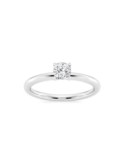 Saks Fifth Avenue Women's Build Your Own Collection 14k White Gold & Lab Grown Cushion Cut Diamond Solitare Engagement In 0.5 Tcw White Gold
