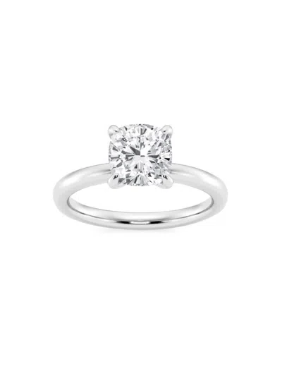 Saks Fifth Avenue Women's Build Your Own Collection 14k White Gold & Lab Grown Cushion Cut Diamond Solitare Engagement In 2 Tcw White Gold