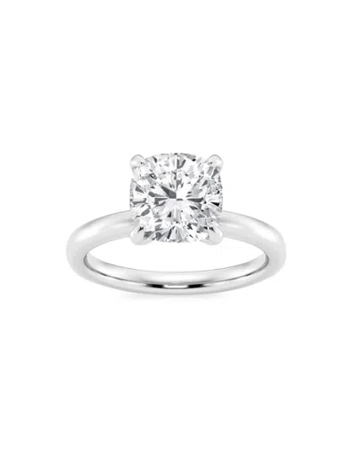 Saks Fifth Avenue Women's Build Your Own Collection 14k White Gold & Lab Grown Cushion Cut Diamond Solitare Engagement In 3 Tcw White Gold