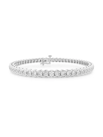 Saks Fifth Avenue Women's Build Your Own Collection 14k White Gold & Lab Grown Diamond Half Bezel Tennis Bracelet In 5 Tcw White Gold