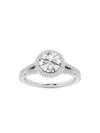 Saks Fifth Avenue Women's Build Your Own Collection Platinum & Lab Grown Diamond Split Shank Halo Engagement Ring In 1.2 Tcw Platinum