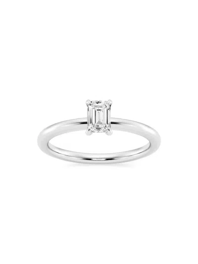 Saks Fifth Avenue Women's Build Your Own Collection 14k White Gold & Lab Grown Emerald Cut Diamond Solitare Engagement In 0.5 Tcw White Gold