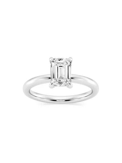 Saks Fifth Avenue Women's Build Your Own Collection 14k White Gold & Lab Grown Emerald Cut Diamond Solitare Engagement In 1.5 Tcw White Gold