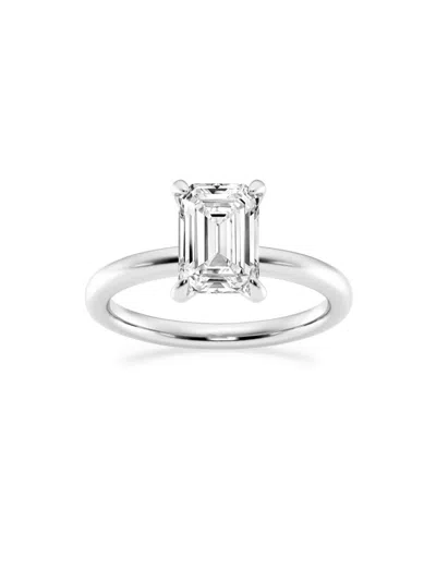 Saks Fifth Avenue Women's Build Your Own Collection 14k White Gold & Lab Grown Emerald Cut Diamond Solitare Engagement In 2 Tcw White Gold