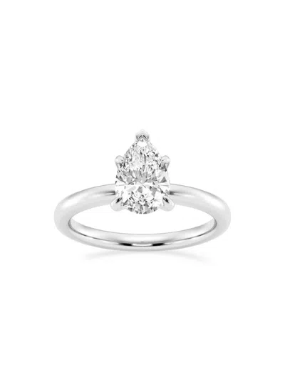 Saks Fifth Avenue Women's Build Your Own Collection 14k White Gold & Lab Grown Pear Shape Diamond Solitare Engagement In 1.5 Tcw White Gold