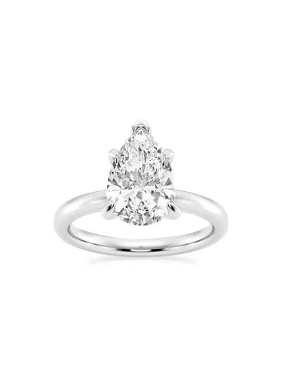 Saks Fifth Avenue Women's Build Your Own Collection Platinum & Lab Grown Pear Shape Diamond Solitare Engagement Ring In 3 Tcw Platinum