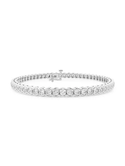 Saks Fifth Avenue Women's Build Your Own Collection 14k White Gold & Natural Diamond Half Bezel Tennis Bracelet In 5 Tcw White Gold
