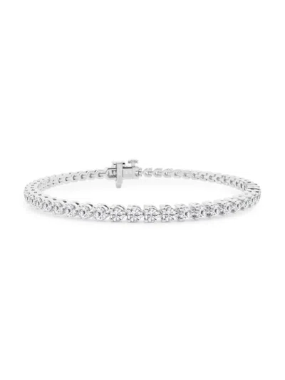 Saks Fifth Avenue Women's Build Your Own Collection 14k White Gold & Natural Diamond Tennis Bracelet In 3 Tcw White Gold