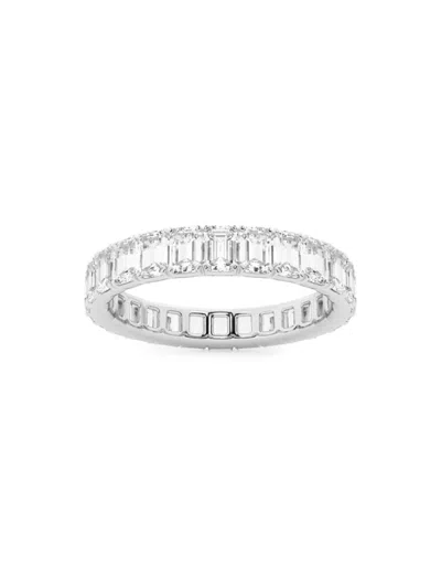 Saks Fifth Avenue Women's Build Your Own Collection 14k White Gold & Natural Emerald Cut Diamond Eternity Band In 3 Tcw White Gold