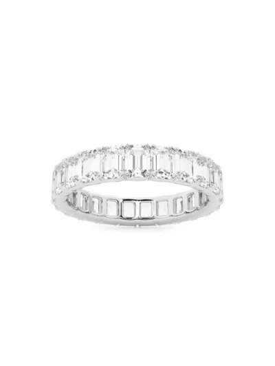 Saks Fifth Avenue Women's Build Your Own Collection 14k White Gold & Natural Emerald Cut Diamond Eternity Band In 4 Tcw White Gold