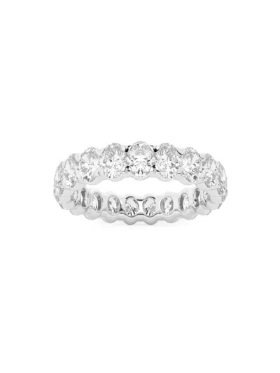 Saks Fifth Avenue Women's Build Your Own Collection 14k White Gold & Natural Oval Diamond Eternity Band In 3 Tcw White Gold