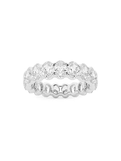 Saks Fifth Avenue Women's Build Your Own Collection 14k White Gold & Natural Oval Diamond Eternity Band In 4 Tcw White Gold