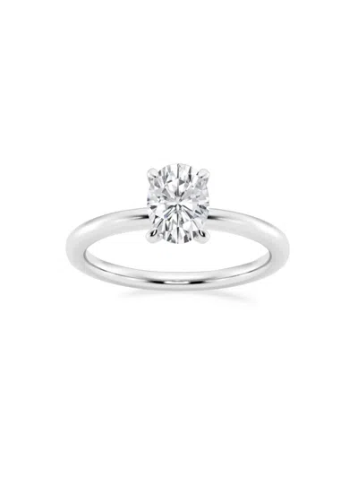 Saks Fifth Avenue Women's Build Your Own Collection 14k White Gold & Oval Natural Diamond Solitaire Engagement Ring In 1 Tcw