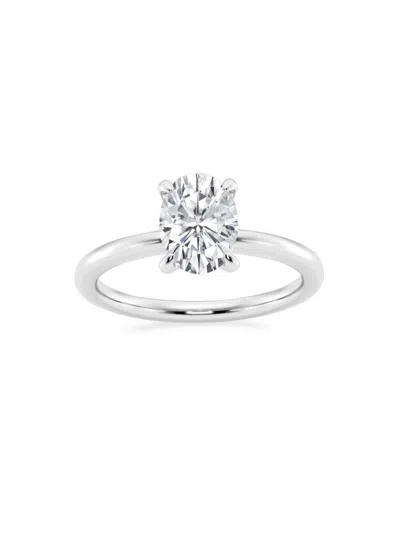 Saks Fifth Avenue Women's Build Your Own Collection 14k White Gold & Oval Natural Diamond Solitaire Engagement Ring In 1.5 Tcw
