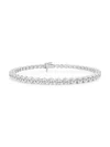 Saks Fifth Avenue Women's Build Your Own Collection 14k White Gold & Round Lab Grown Diamond Three Prong Tennis Bracel In 4 Tcw White Gold