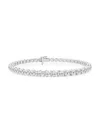 Saks Fifth Avenue Women's Build Your Own Collection 14k White Gold & Round Lab Grown Diamond Three Prong Tennis Bracel In 5 Tcw White Gold
