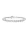Saks Fifth Avenue Women's Build Your Own Collection 14k White Gold & Round Lab Grown Diamond Three Prong Tennis Bracel In 8 Tcw White Gold