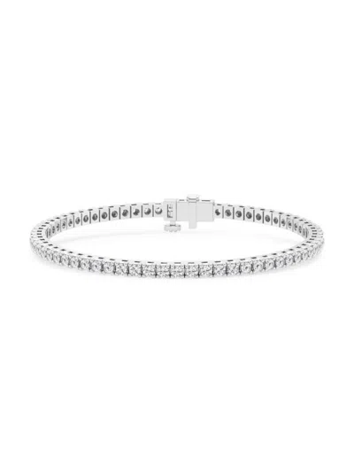 Saks Fifth Avenue Women's Build Your Own Collection 14k White Gold & Round Natural Diamond Four Prong Tennis Bracelet In 3 Tcw White Gold