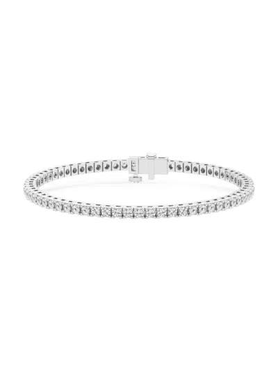 Saks Fifth Avenue Women's Build Your Own Collection 14k White Gold & Round Natural Diamond Four Prong Tennis Bracelet In 4 Tcw White Gold