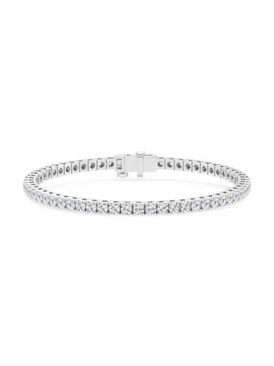 Saks Fifth Avenue Women's Build Your Own Collection 14k White Gold & Round Natural Diamond Four Prong Tennis Bracelet In 6 Tcw White Gold