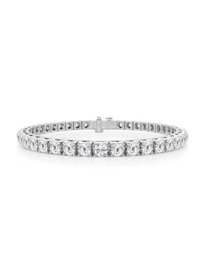 Saks Fifth Avenue Women's Build Your Own Collection 14k White Gold & Round Natural Diamond Four Prong Tennis Bracelet In 7 Tcw White Gold