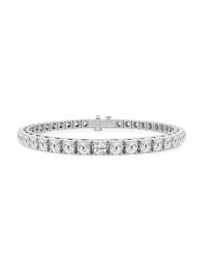 Saks Fifth Avenue Women's Build Your Own Collection 14k White Gold & Round Natural Diamond Four Prong Tennis Bracelet In 8 Tcw White Gold