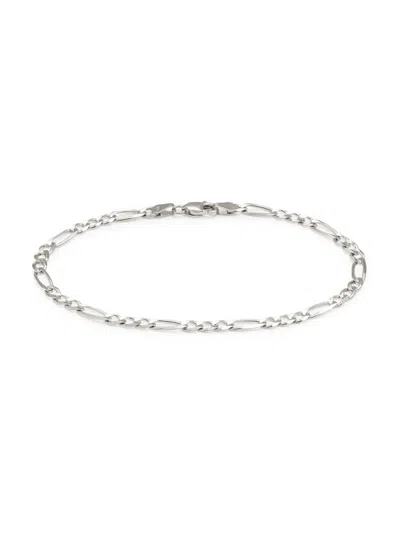 Saks Fifth Avenue Women's Build Your Own Collection 14k White Gold Figaro Chain Bracelet In 3.8 Mm