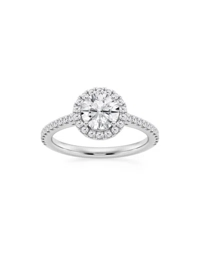 Saks Fifth Avenue Women's Build Your Own Collection 14k White Gold Lab Grown Diamond Halo Engagement Ring In 1.3 Tcw