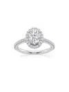 Saks Fifth Avenue Women's Build Your Own Collection 14k White Gold Lab Grown Diamond Halo Engagement Ring In 1.3 Tcw