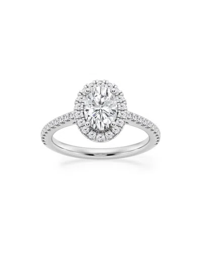 Saks Fifth Avenue Women's Build Your Own Collection 14k White Gold Lab Grown Diamond Halo Engagement Ring In 1.3 Tcw