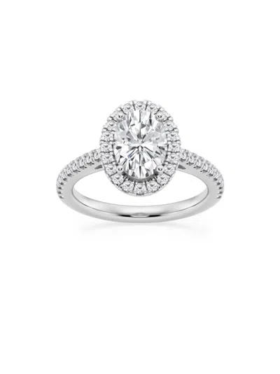 Saks Fifth Avenue Women's Build Your Own Collection 14k White Gold Lab Grown Diamond Halo Engagement Ring In 2 Tcw