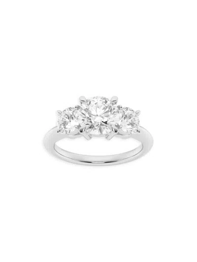 Saks Fifth Avenue Women's Build Your Own Collection 14k White Gold Three Stone Lab Grown Diamond Engagement Ring In 4 Tcw