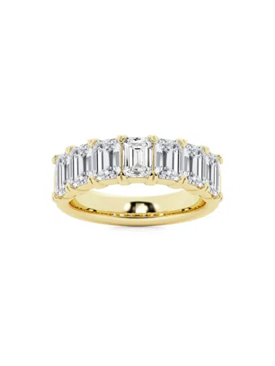 Saks Fifth Avenue Women's Build Your Own Collection 14k Yellow Gold & 7 Natural Emerald Diamond Wedding Band In 4 Tcw Yellow Gold
