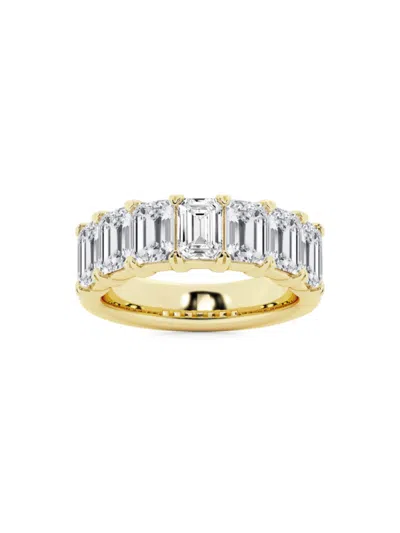 Saks Fifth Avenue Women's Build Your Own Collection 14k Yellow Gold & 7 Natural Emerald Diamond Wedding Band In 5 Tcw Yellow Gold