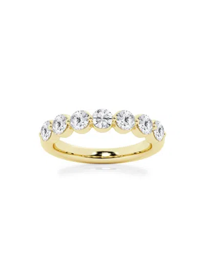 Saks Fifth Avenue Women's Build Your Own Collection 14k Yellow Gold & 7 Natural Floating Diamond Wedding Band In 1.5 Tcw Yellow Gold