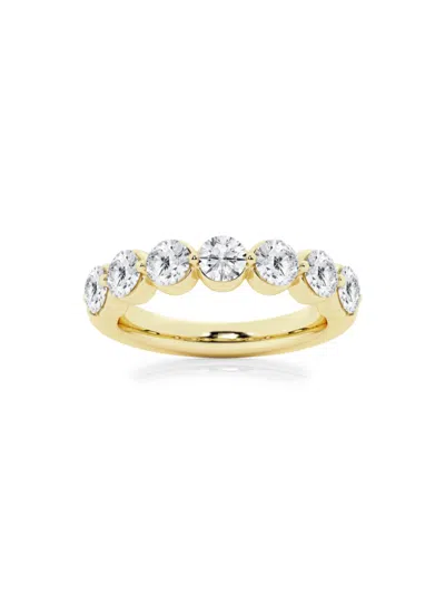 Saks Fifth Avenue Women's Build Your Own Collection 14k Yellow Gold & 7 Natural Floating Diamond Wedding Band In 2 Tcw Yellow Gold