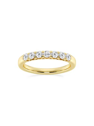 Saks Fifth Avenue Women's Build Your Own Collection 14k Yellow Gold & 7 Natural Round Diamond Anniversary Band In 0.5 Tcw Yellow Gold
