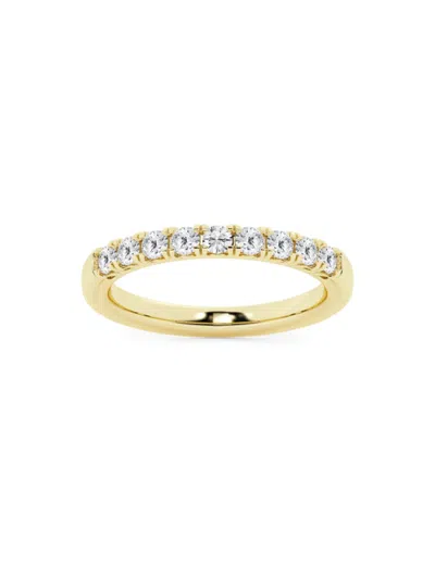 Saks Fifth Avenue Women's Build Your Own Collection 14k Yellow Gold & 9 Natural Round Diamond Anniversary Band In 0.5 Tcw Yellow Gold